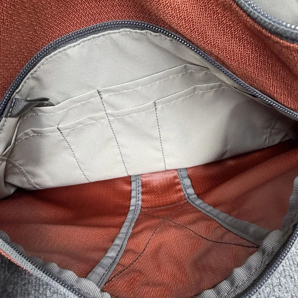 E1 OSPREY Elroy Messenger Bag Cargo Pockets Sipper Side Laptop Burnt Orange Gray